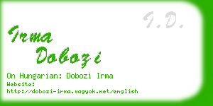 irma dobozi business card